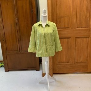 Coldwater creek silk linen blend plus size open blazer jacket